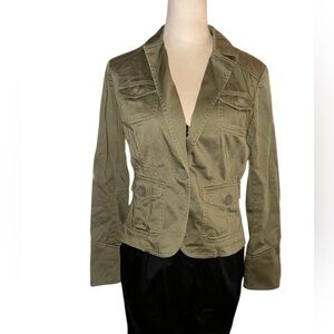 New York & Company Olive green fitted cargo jacket. Size: 6. NWOT.